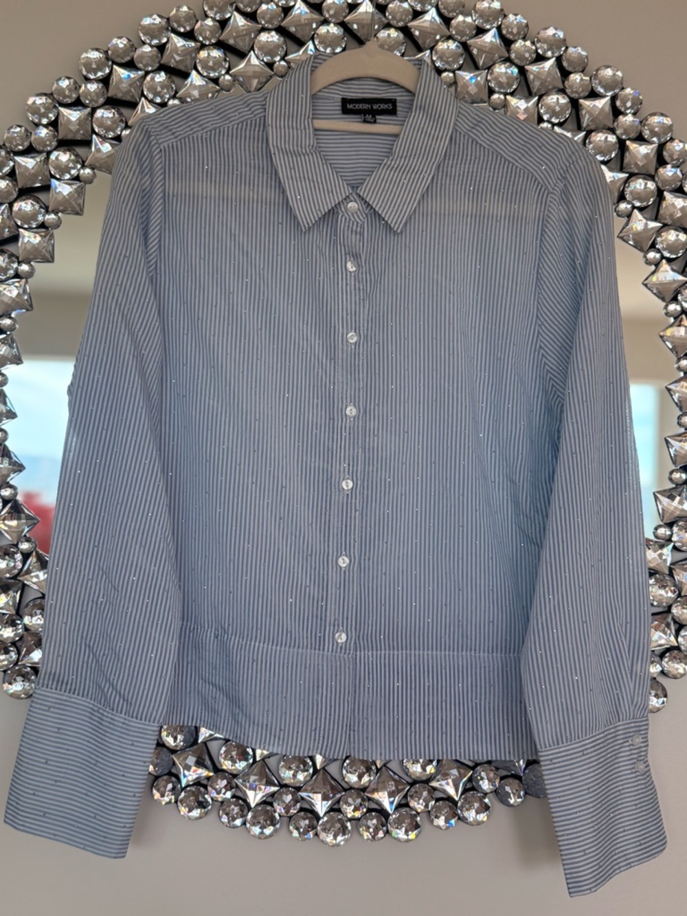 Modern Works Blue Pinstripe Button-Down Shirt